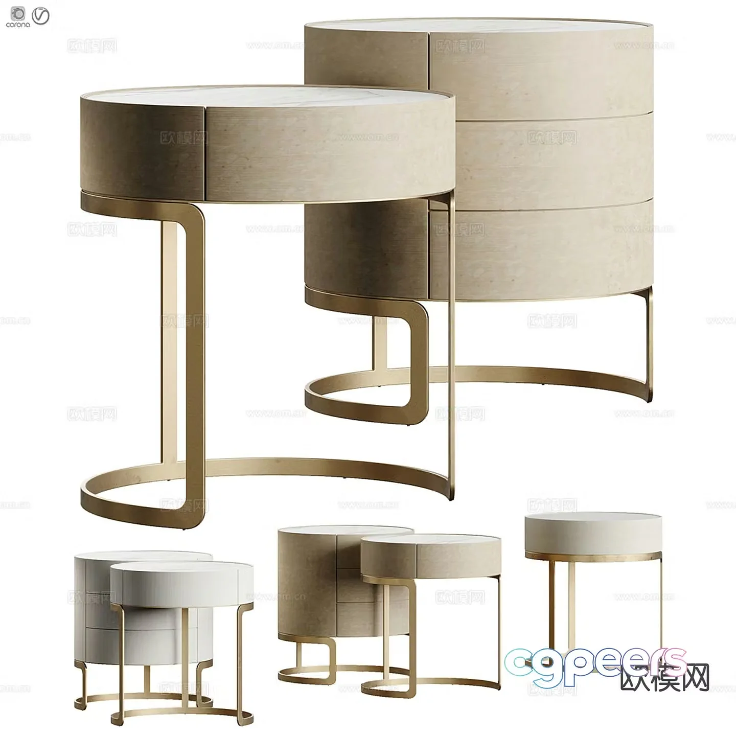 Modern bedside table 3d model