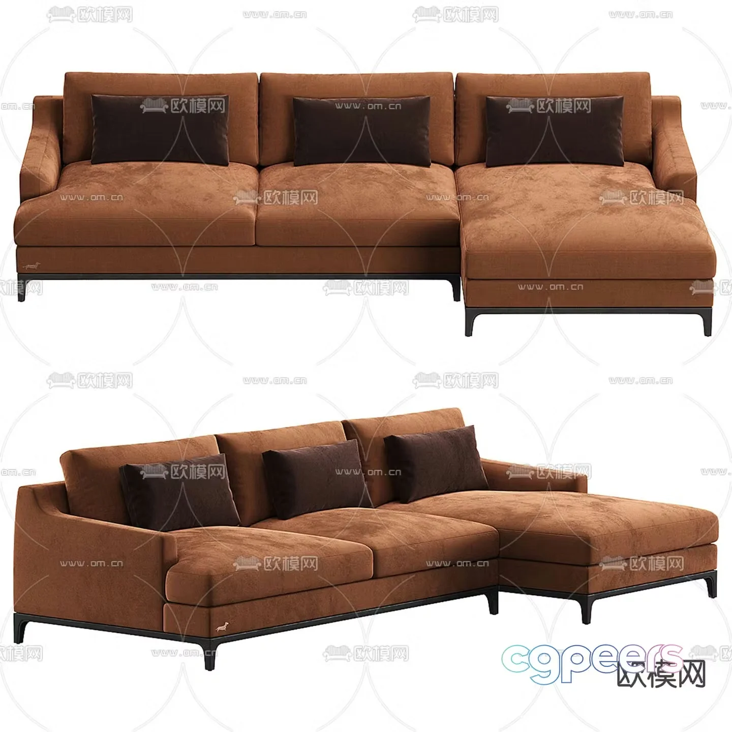 multi-person sofa corner sofa d model