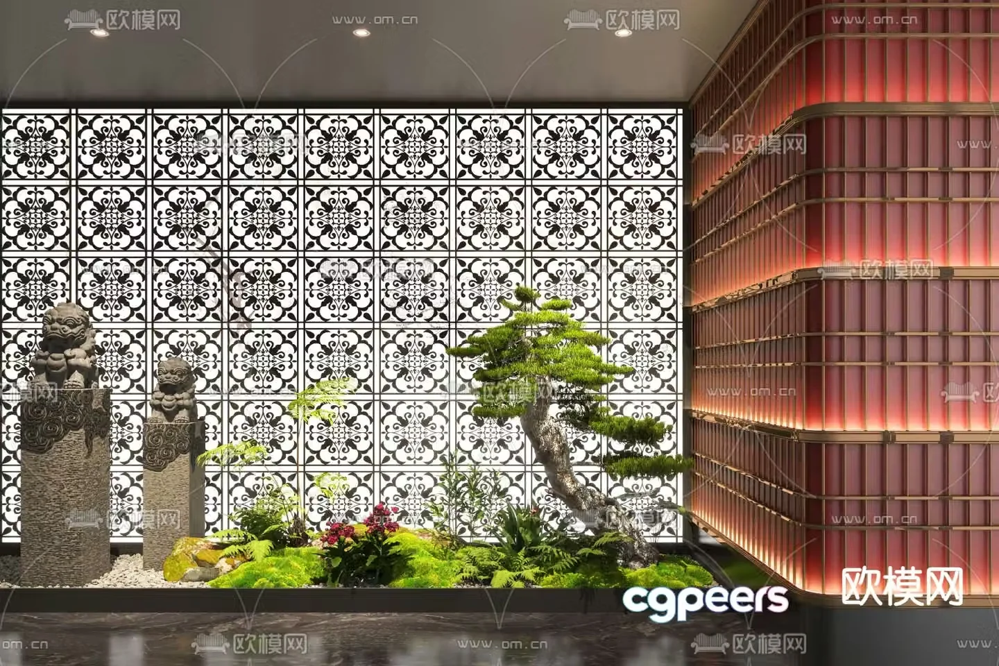 Indoor landscaping plant landscaping 3d model