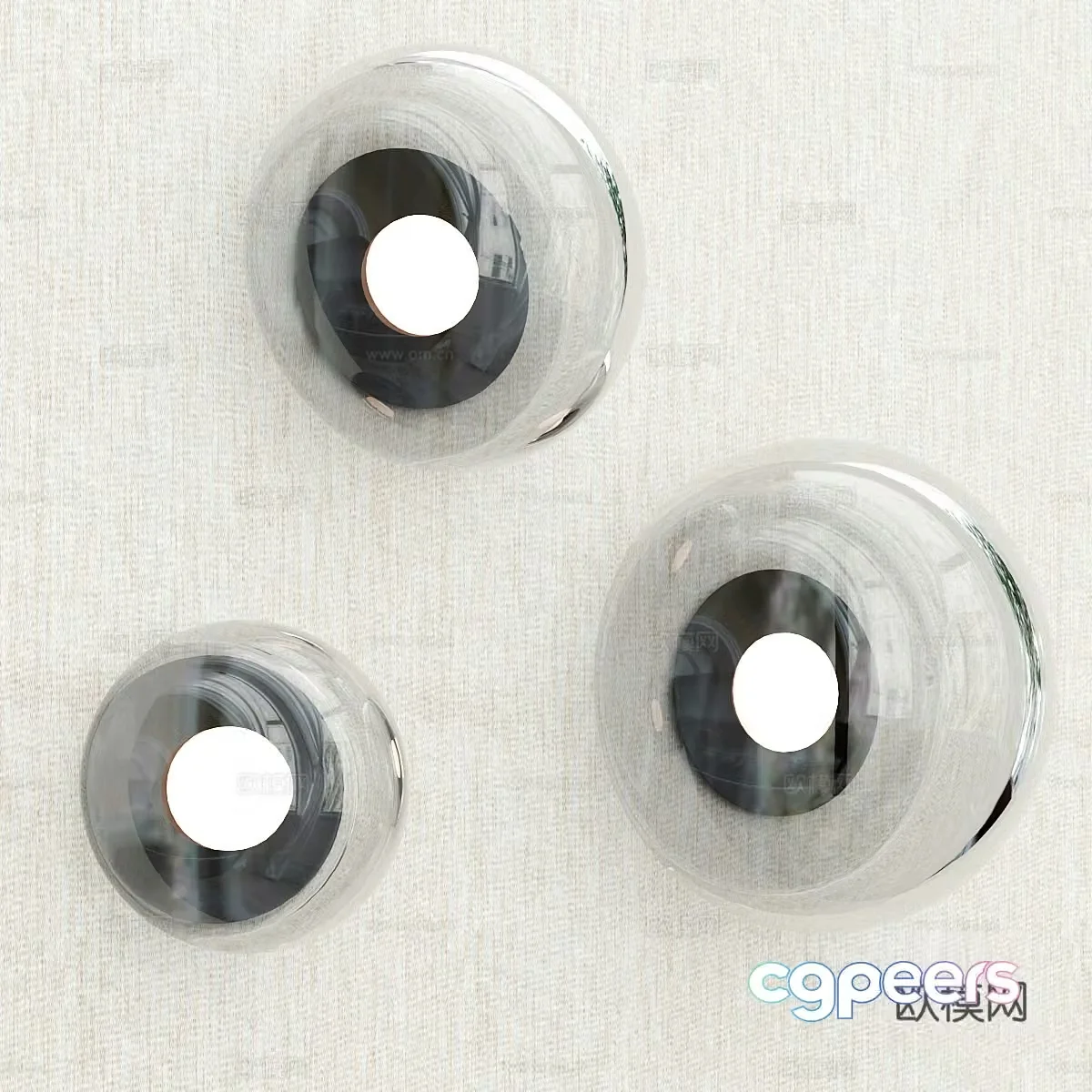 Modern round glass wall lamp 3d model