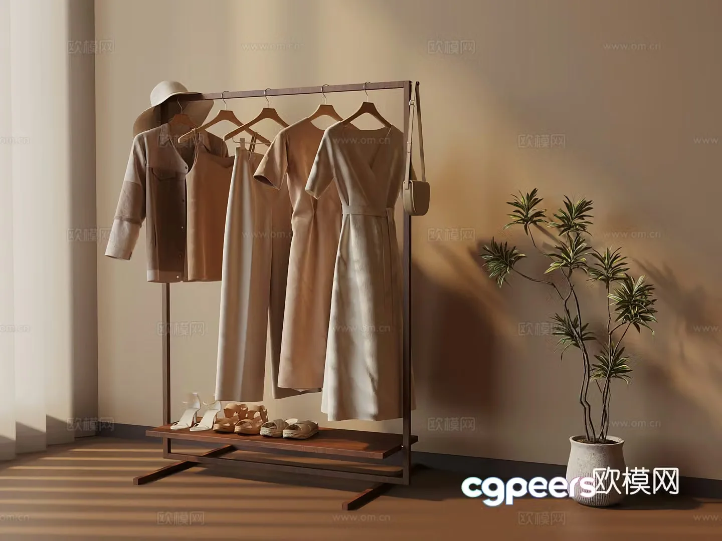 23 Middle-aged windbreaker hanger Clothing 3d model