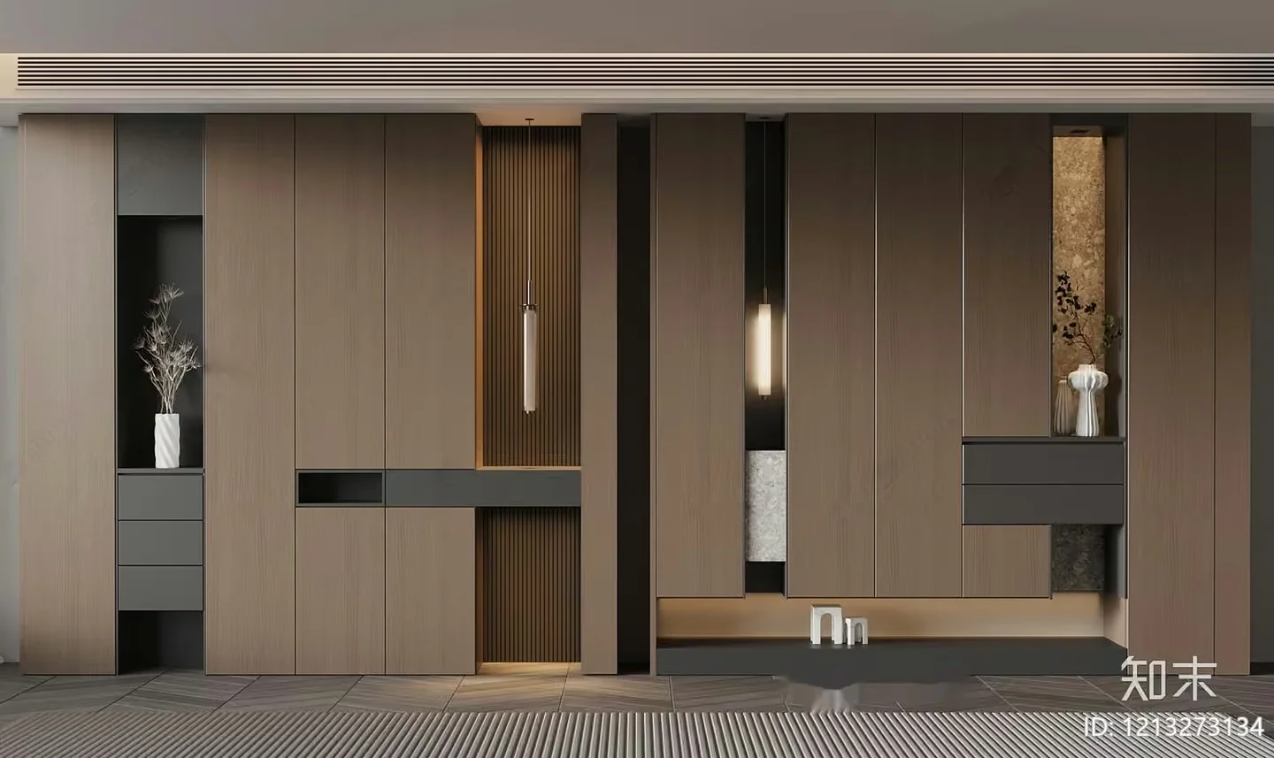 Modern Wood Paneling 3D Model – 5229 – VRAY Render