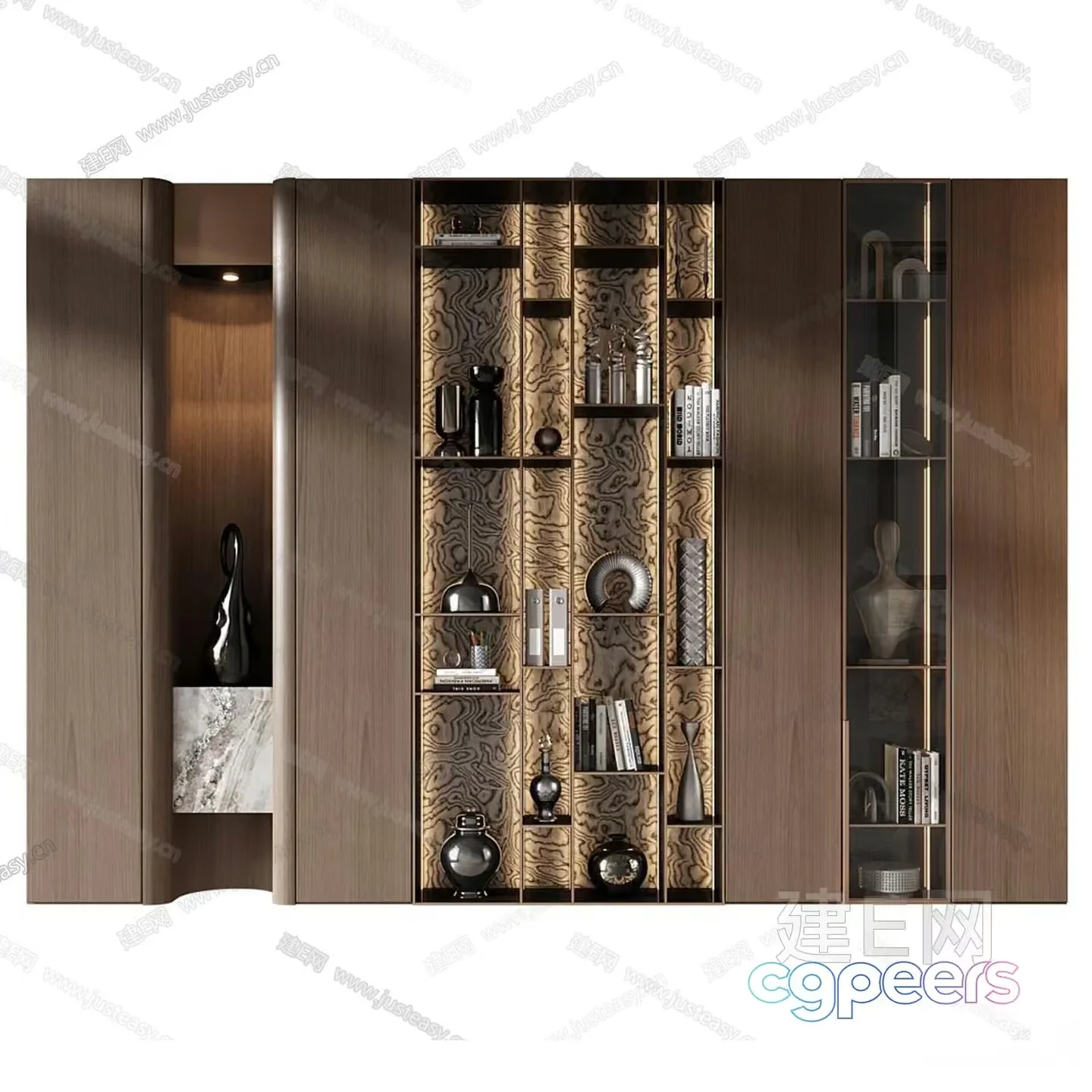 Modern Bookshelf 3D Model – 16589 – VRAY Render