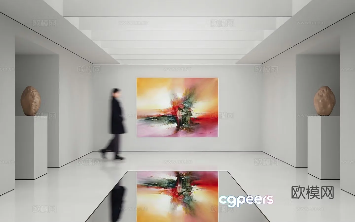 Modern abstract painting Decorative painting Art hanging painting 3d model