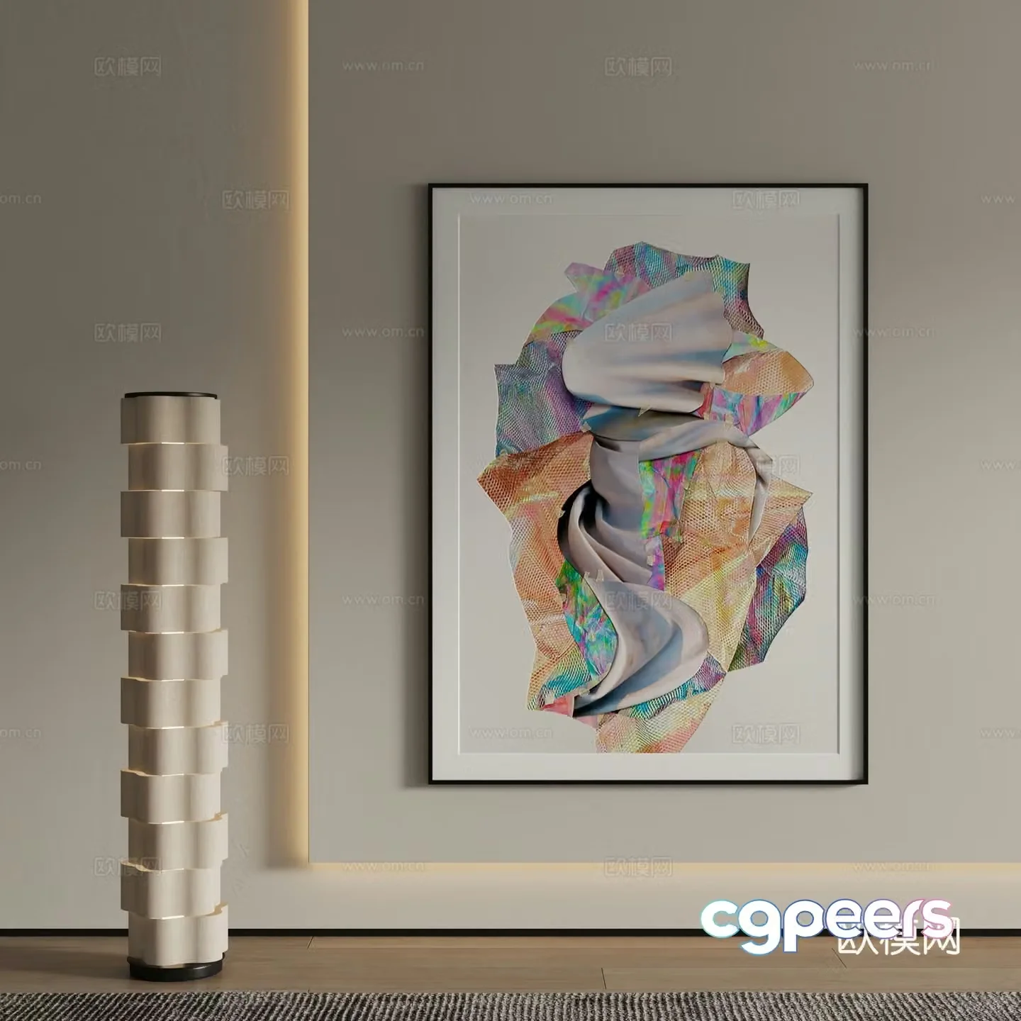 Modern Art Painting Decorative Painting 3D Model