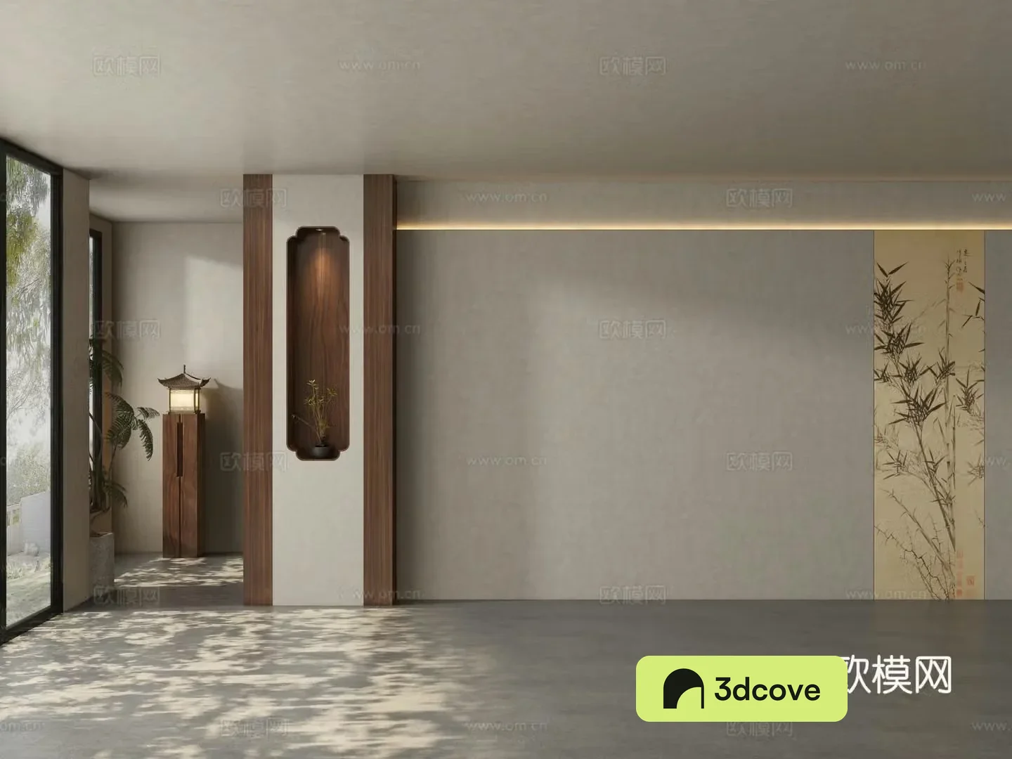 New Chinese style tea room background wall