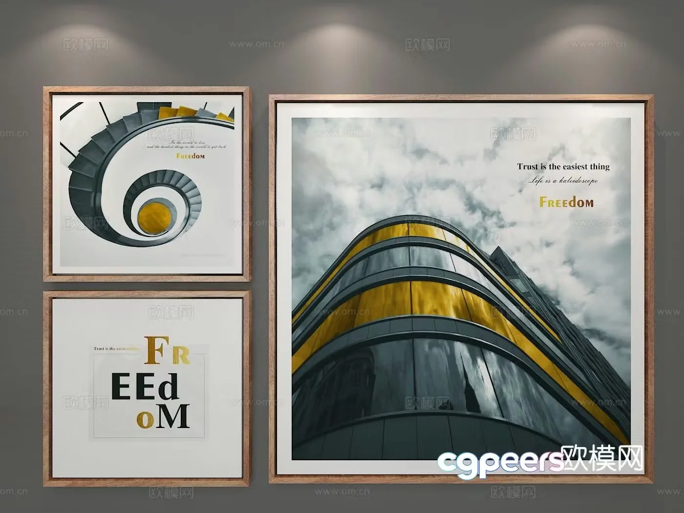 Decorative painting architectural painting hanging painting 3d model