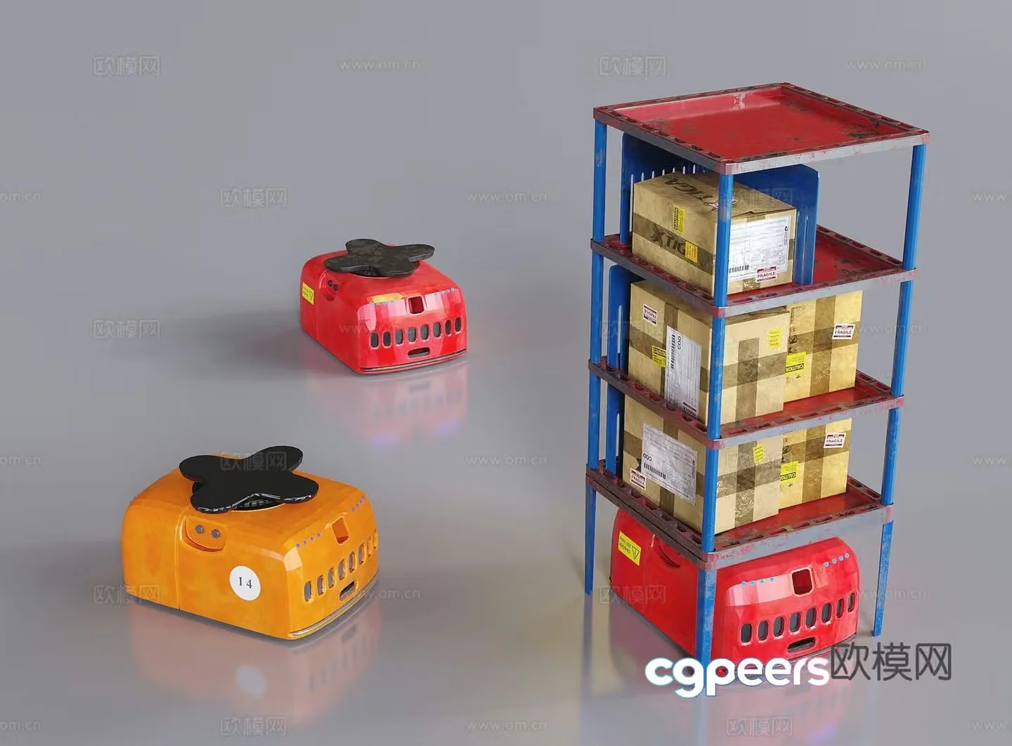 Express shelf storage rack 3d model
