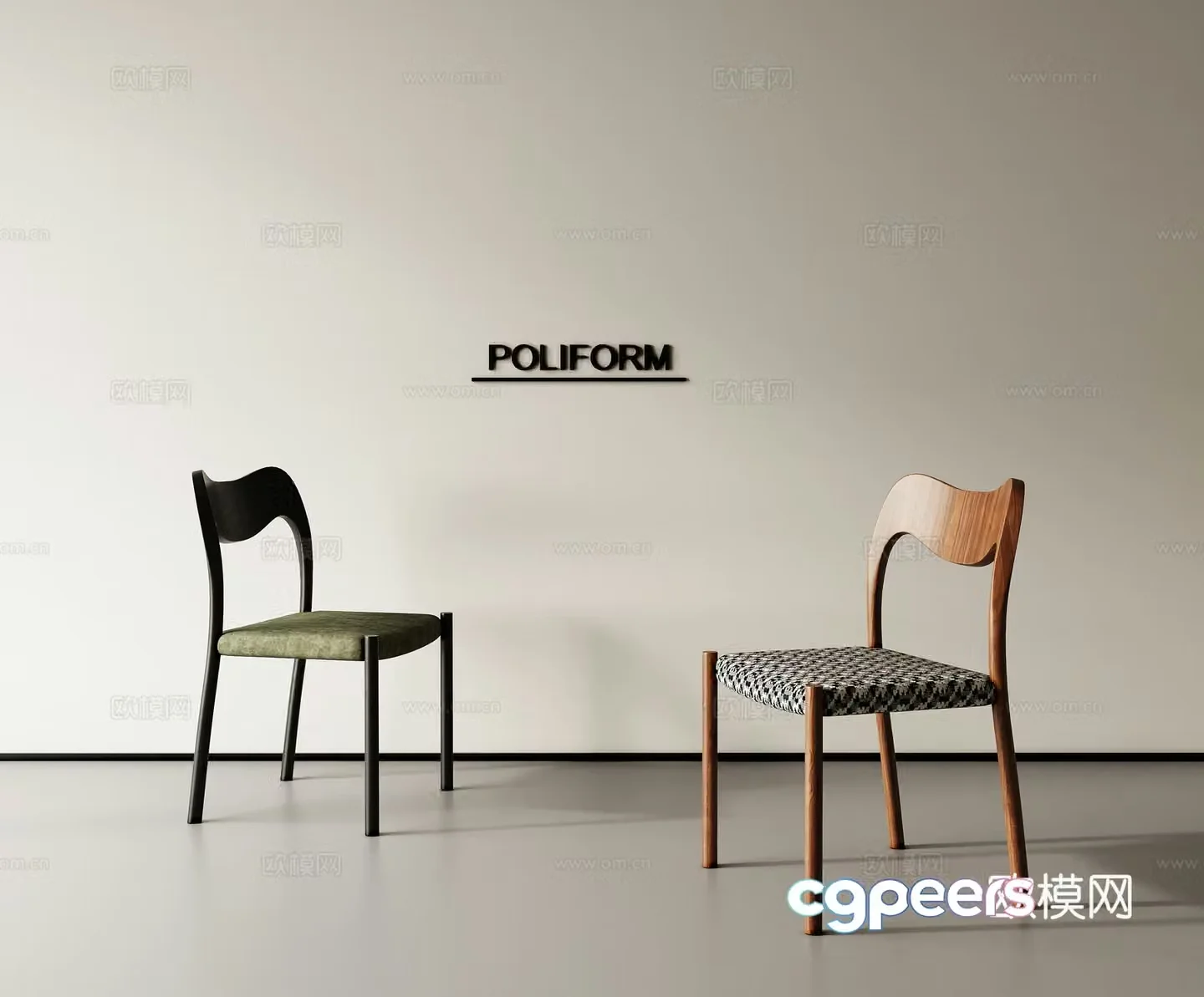 Dining chair single chair 3d model
