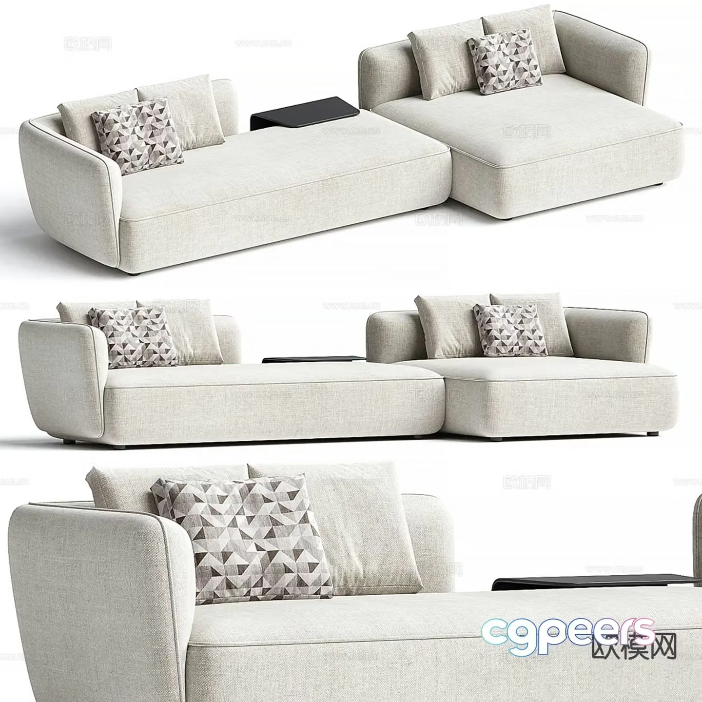 Modern multi-seater sofa 3d model