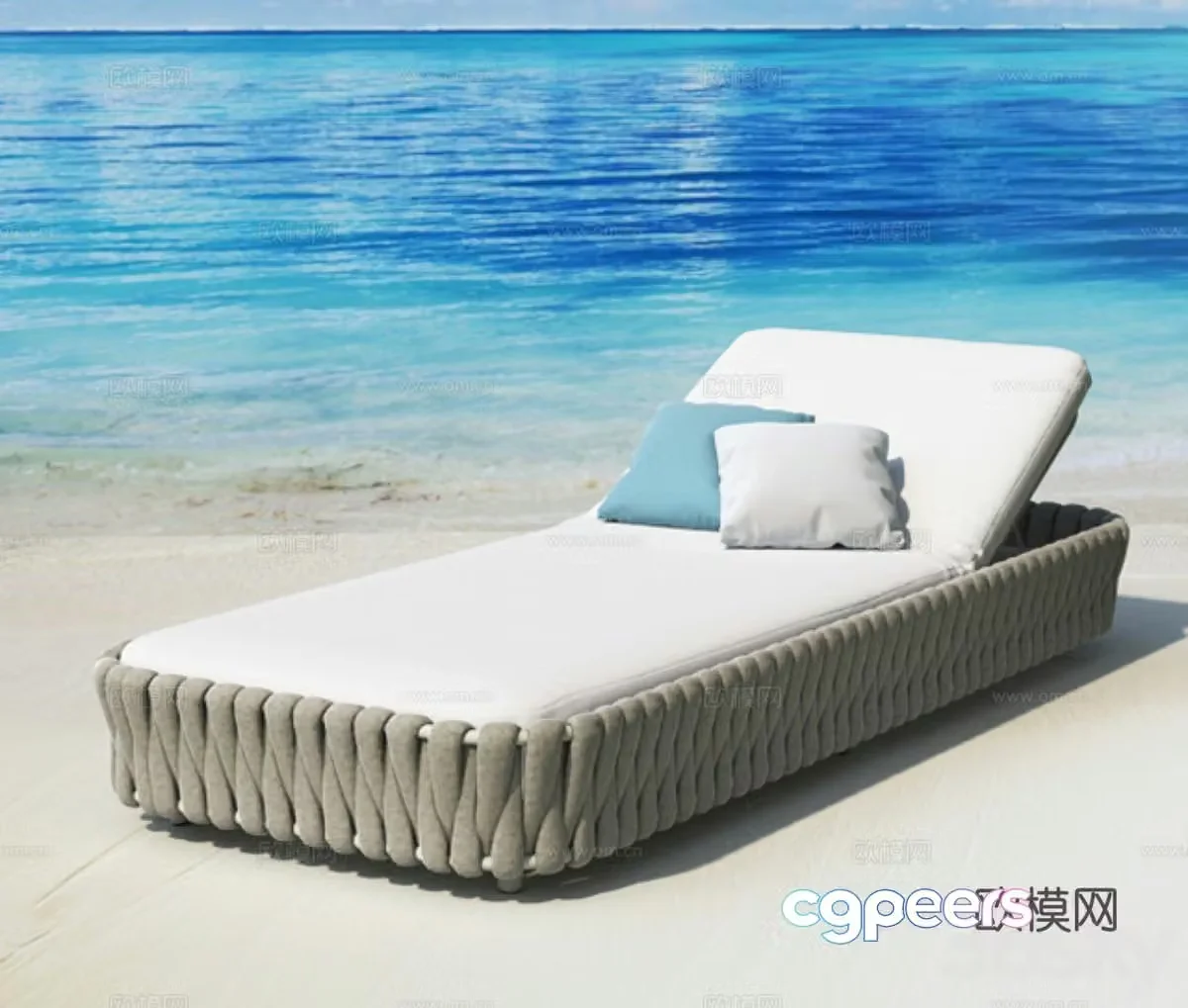 Outdoor recliner chairs beach recliner chairs 3d model