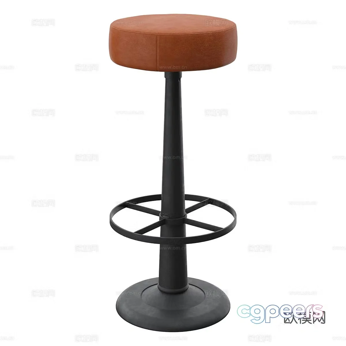 Nordic bar stool bar chair 3d model