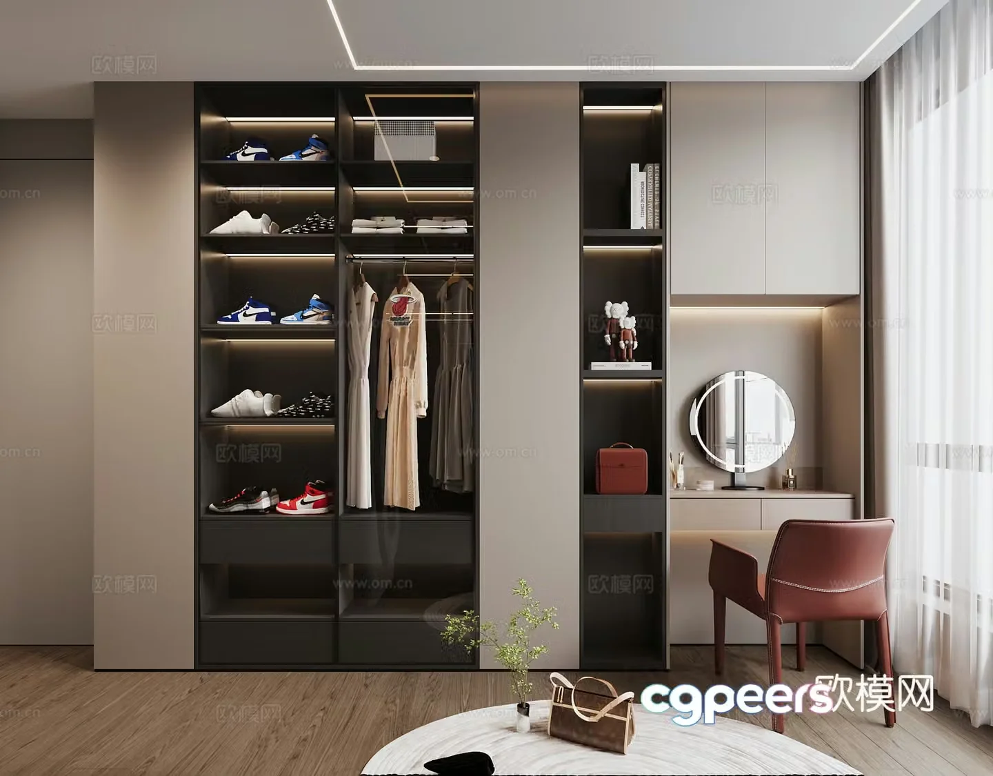 Modern cloakroom 3d model
