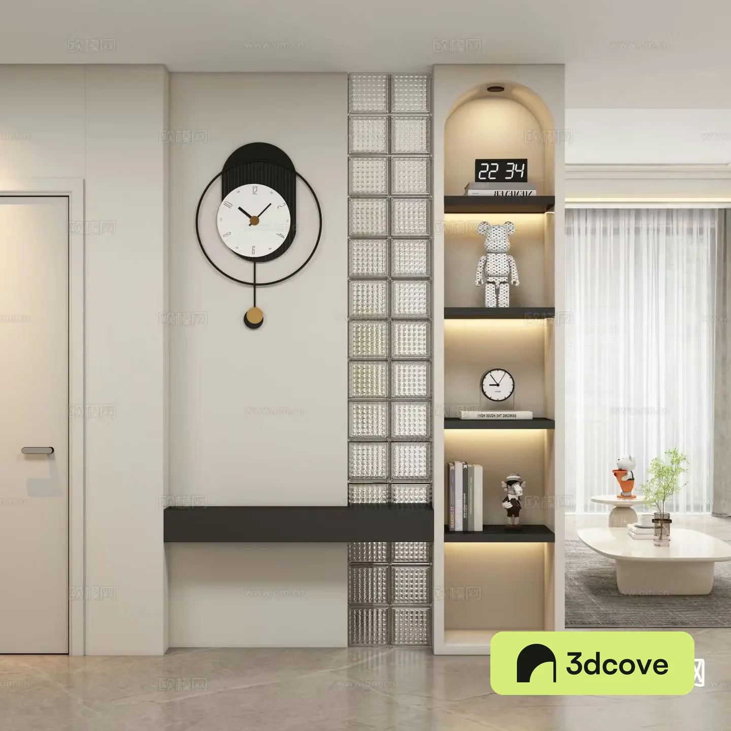 Cream style entrance hall aisle