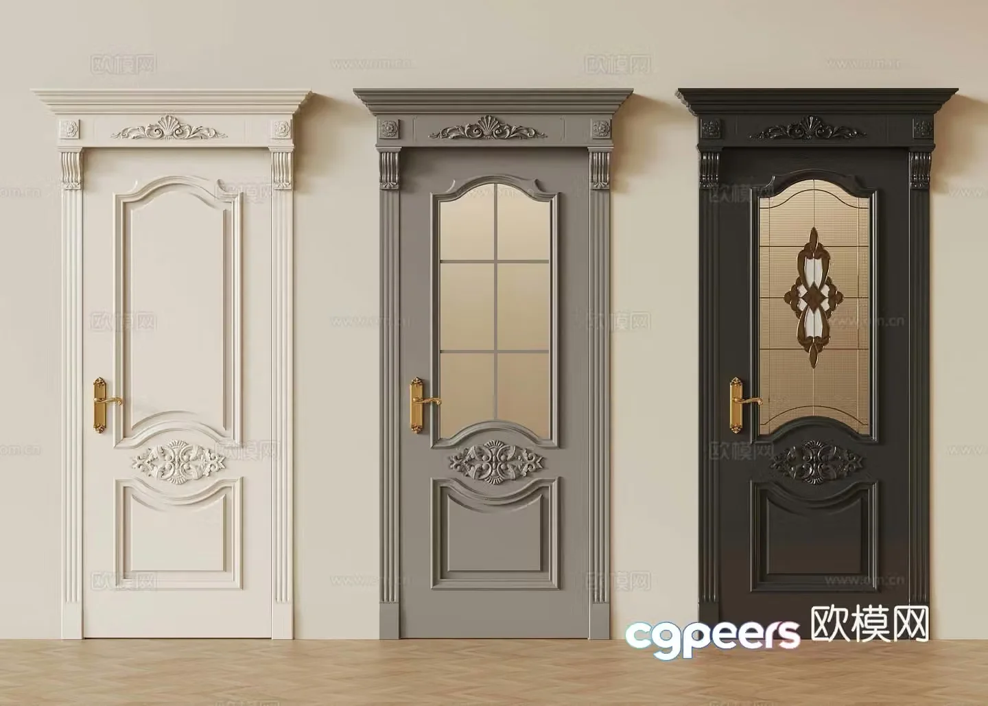 French single door 3D model