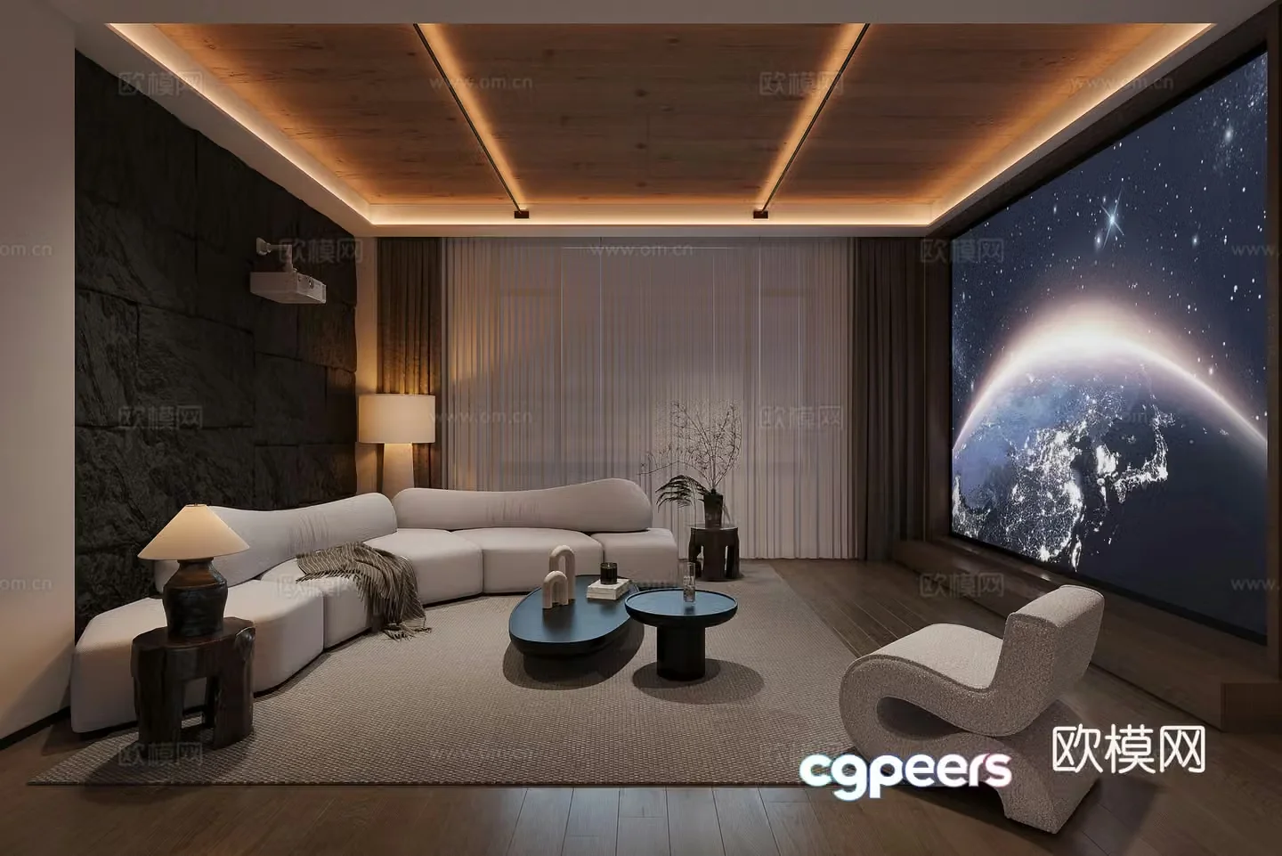 Modern Italian audio and video studio 3d model