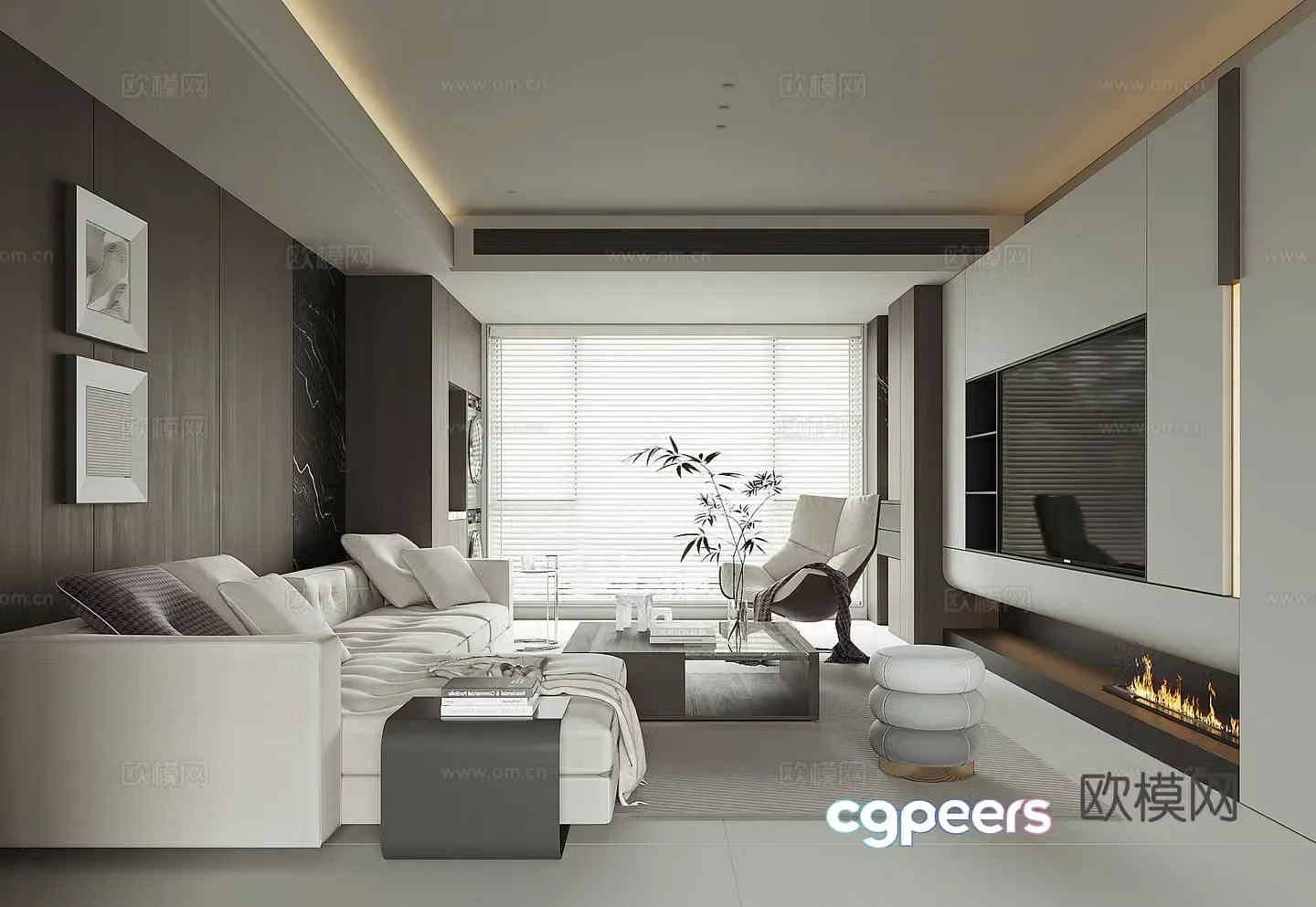 Modern Italian living room 3d model