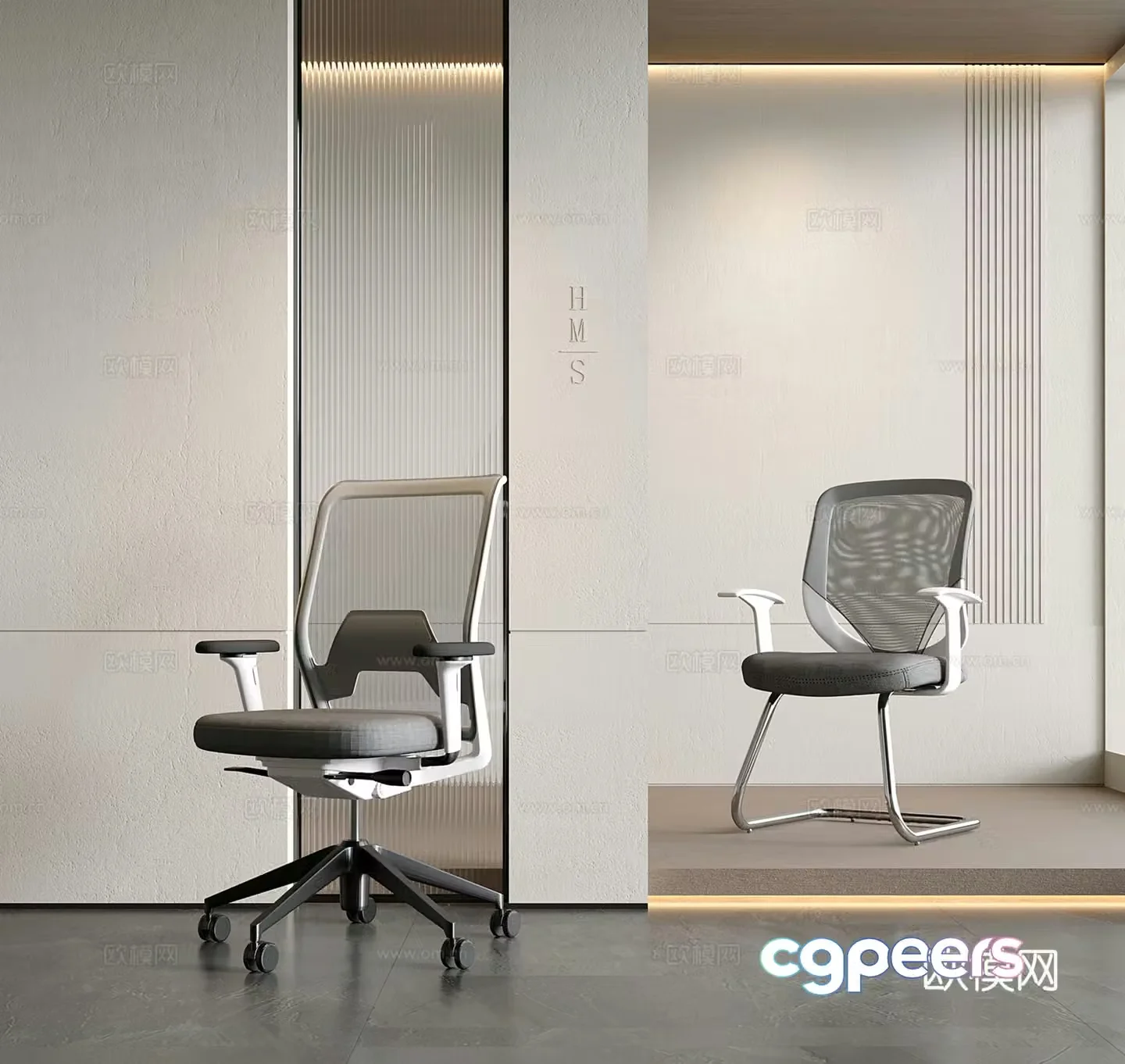 Modern office chair computer chair rotating chair 3d model
