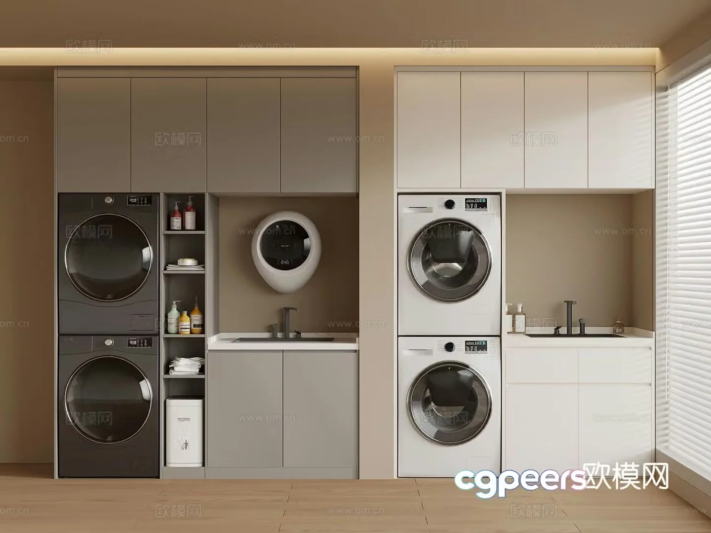 Washing cabinet Modern washing cabinet Balcony cabinet 3D model