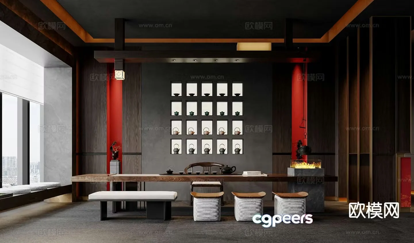 New Chinese tea room 3d model
