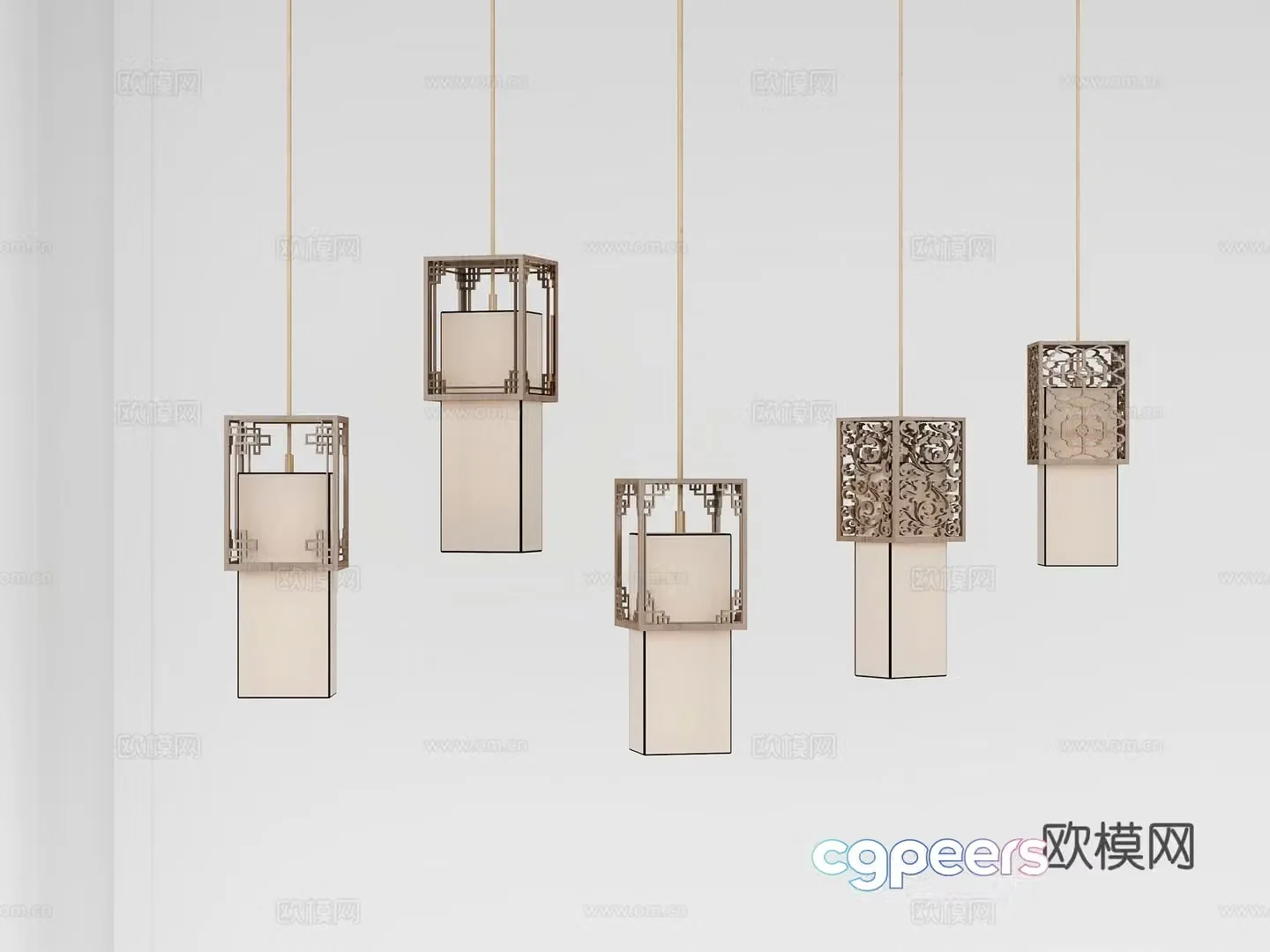 Middle-aged chandeliers New Chinese chandeliers Chinese retro chandeliers Art deco chandeliers Chinese metal chandeliers 3D model