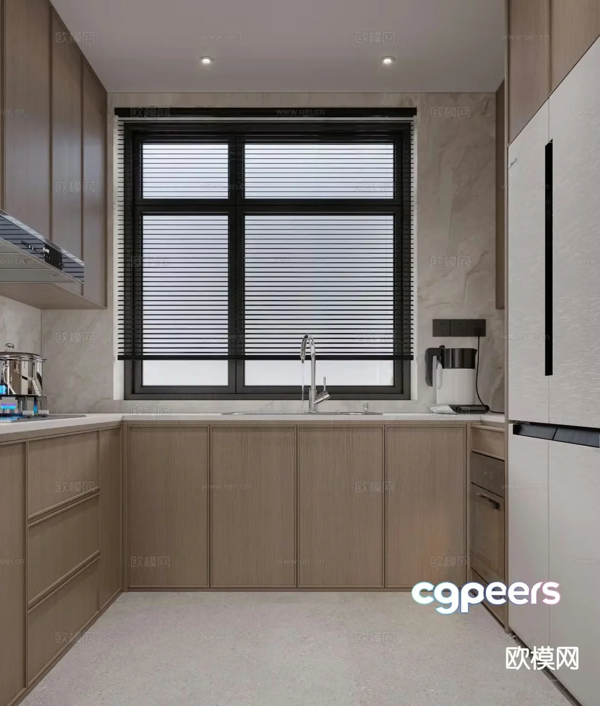New Chinese style kitchen cabinet 3d model