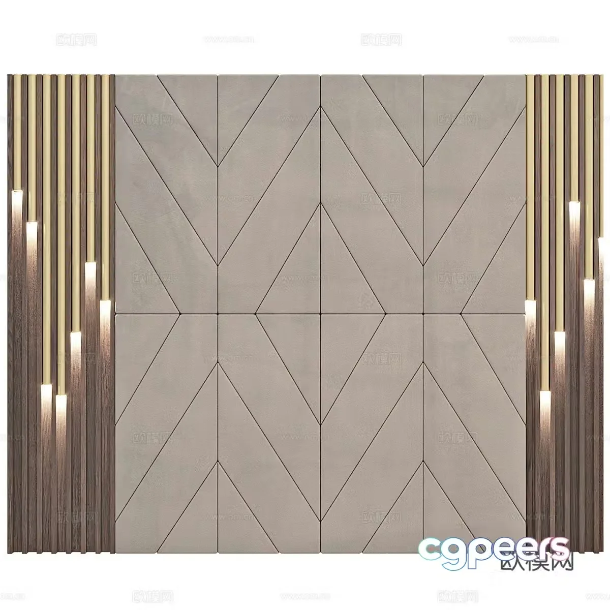 Modern light luxury background wall 3d model