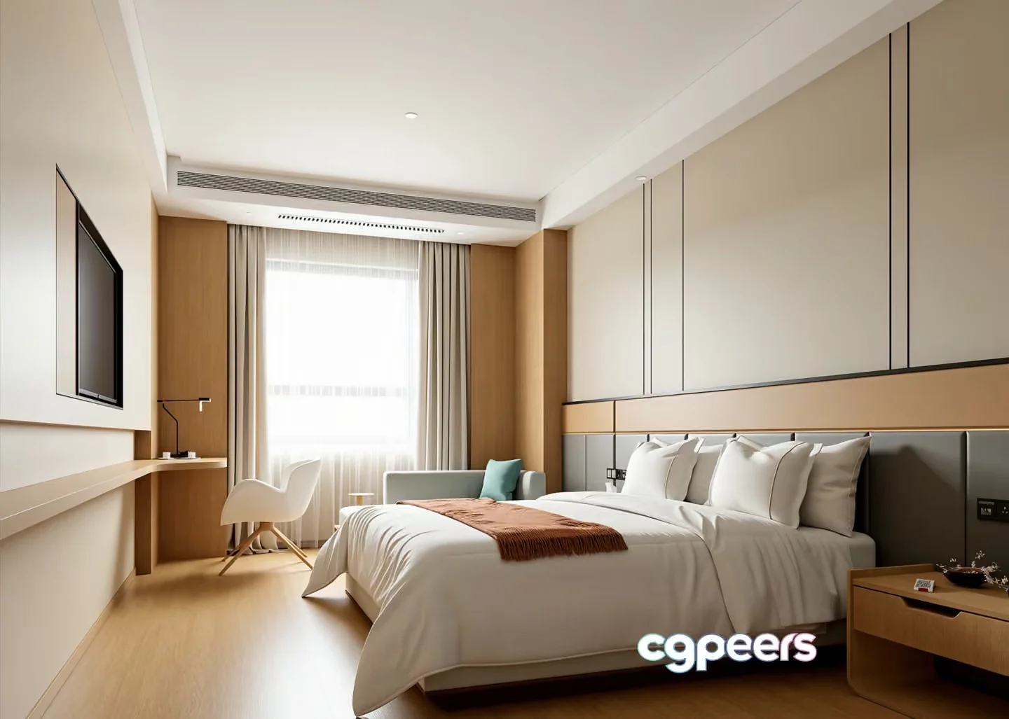 Modern Hotel Room 3D Model – 23073 – VRAY Render