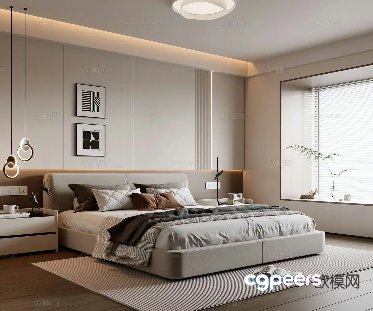 Modern bedroom master bedroom 3d model