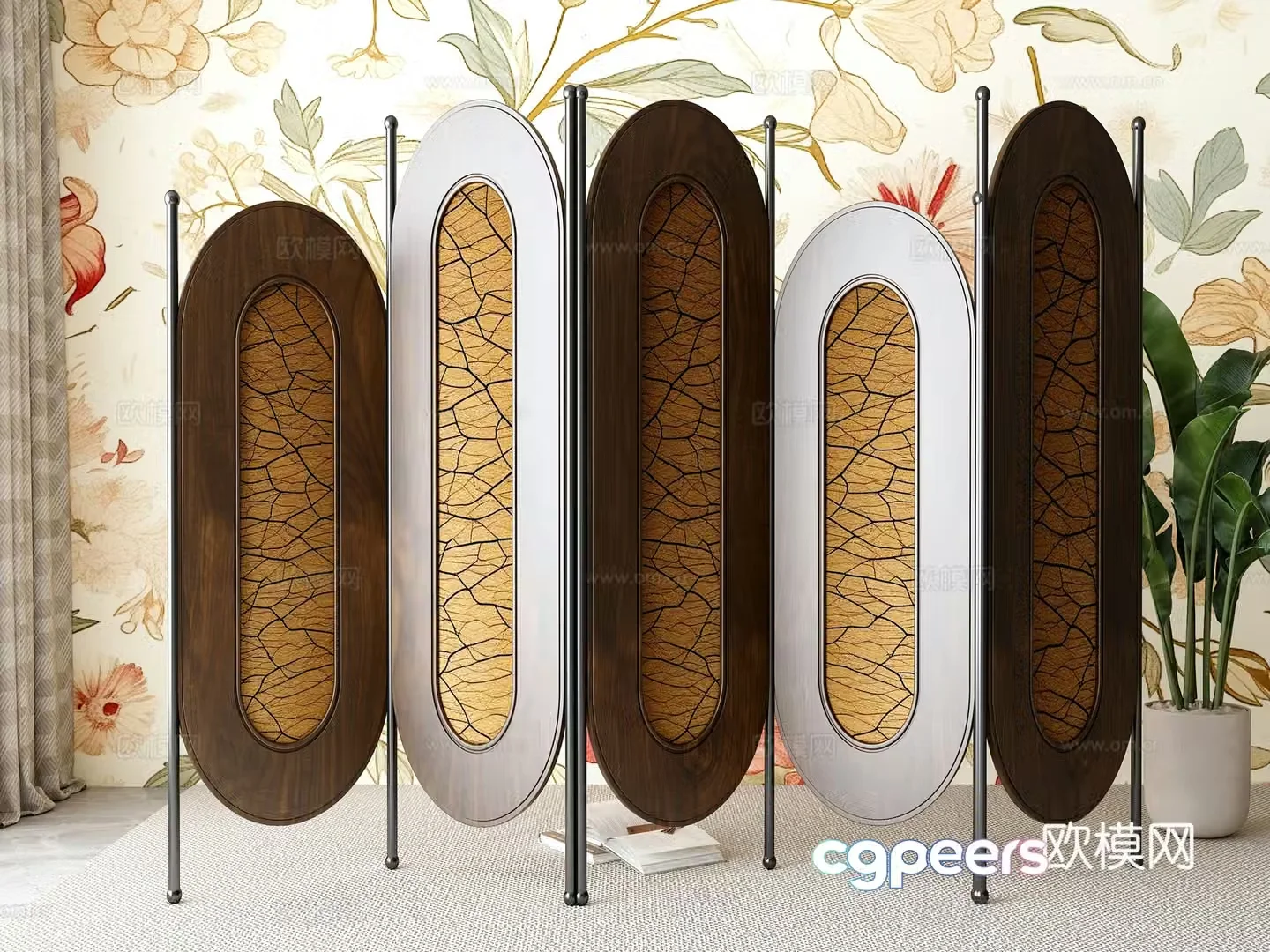European-style screen partition 3D model