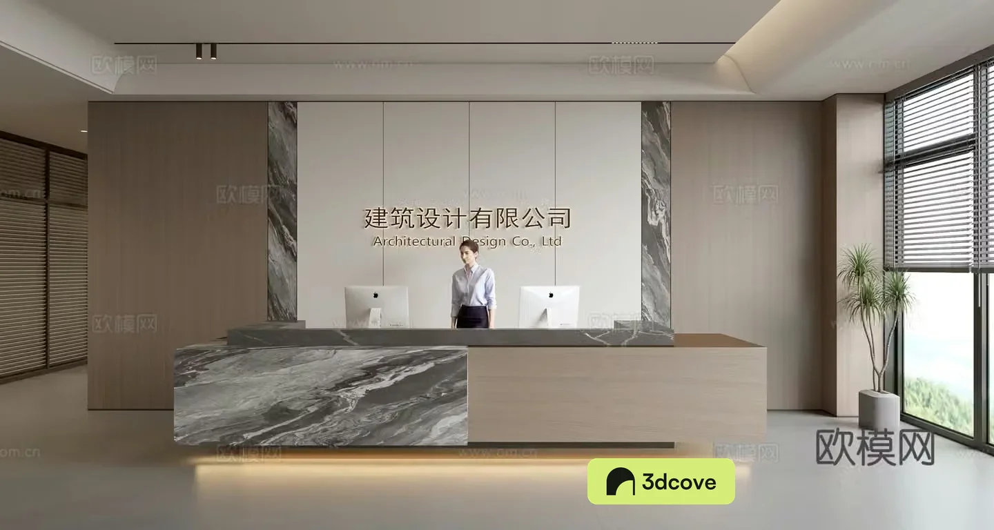 Modern company front desk reception area bar reception desk service desk company front desk background