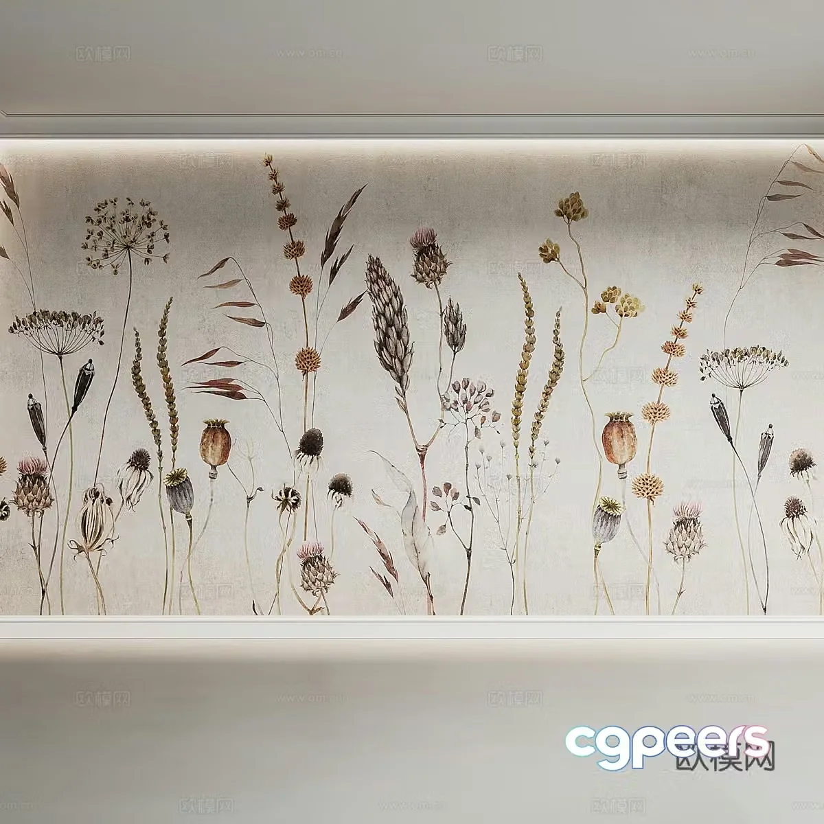 Modern mural wallpaper 3d model