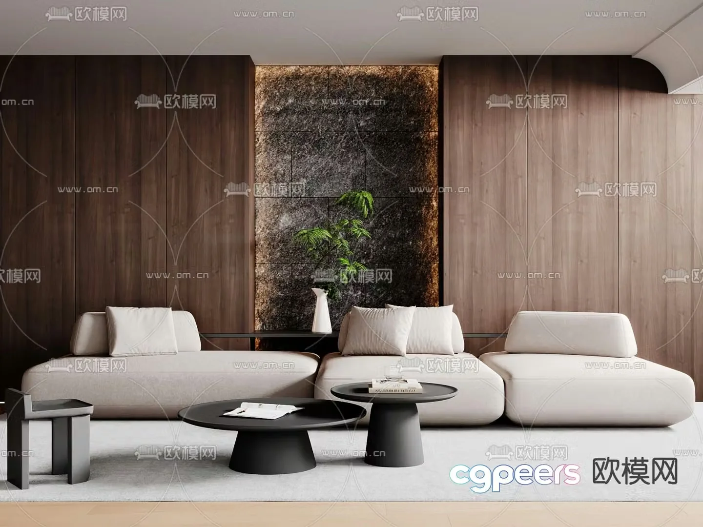 Three seater sofa island sofa 3d model