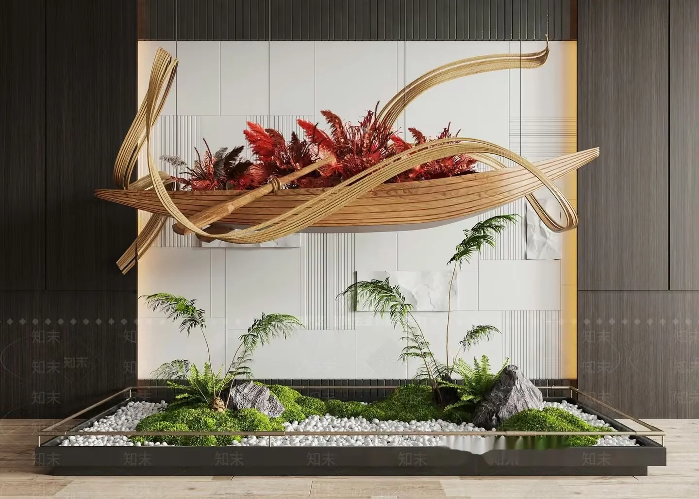 Modern Zen Garden 3D Model – 9072 – VRAY Render