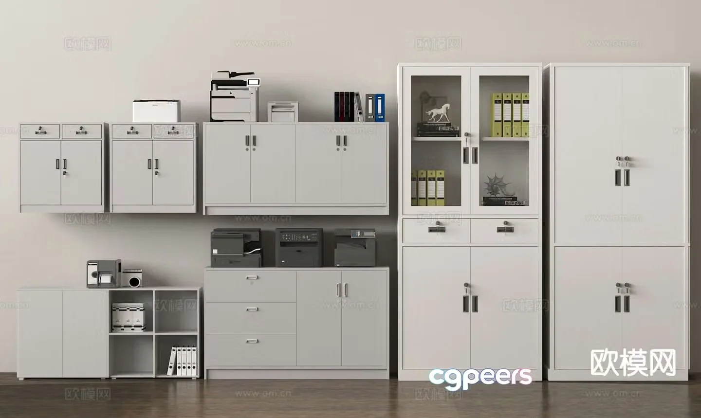 File cabinet filing cabinet information cabinet printer 3d model