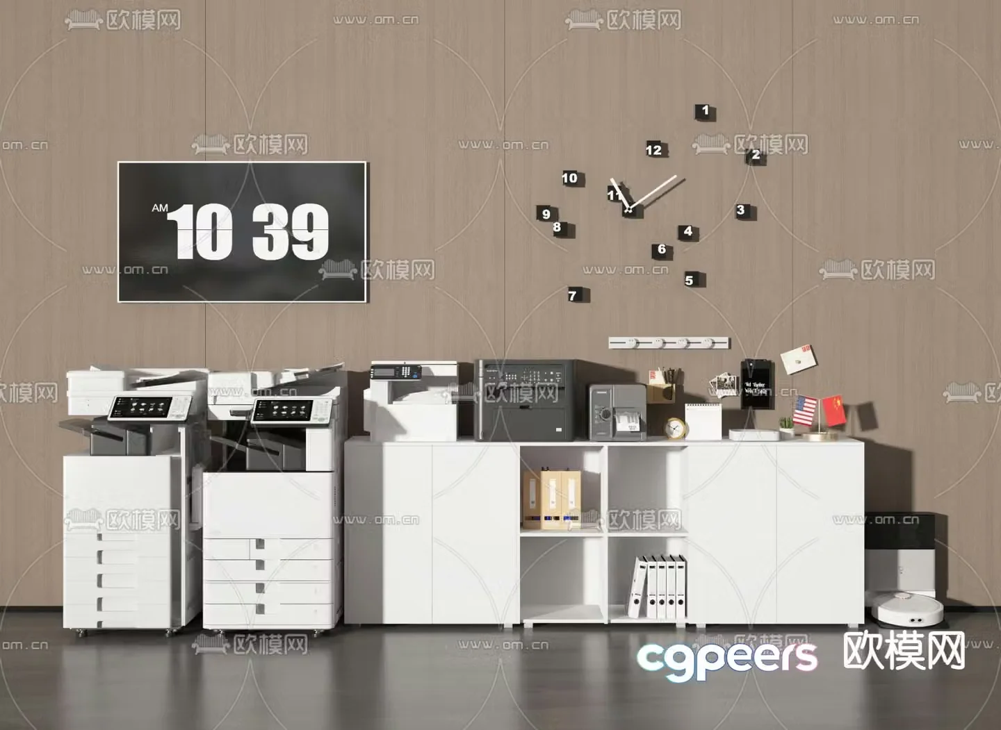 Printer Copier File Cabinet Office Supplies 3D Model