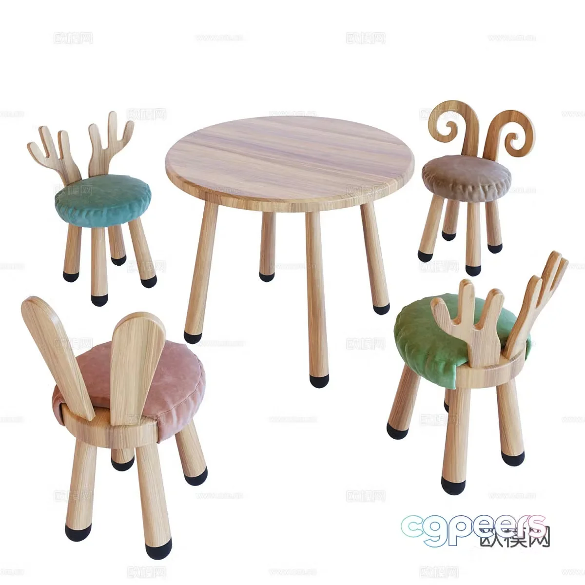 Children’s table and chair 3d model
