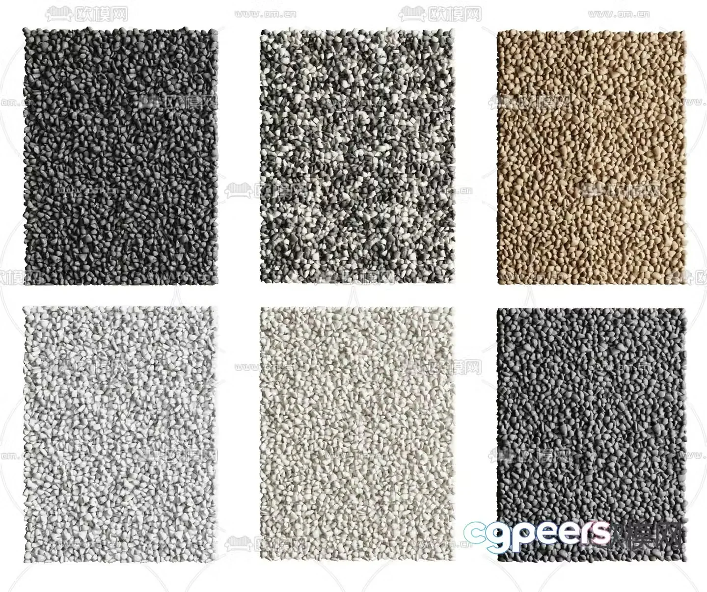 stone gravel pebbles 3d model