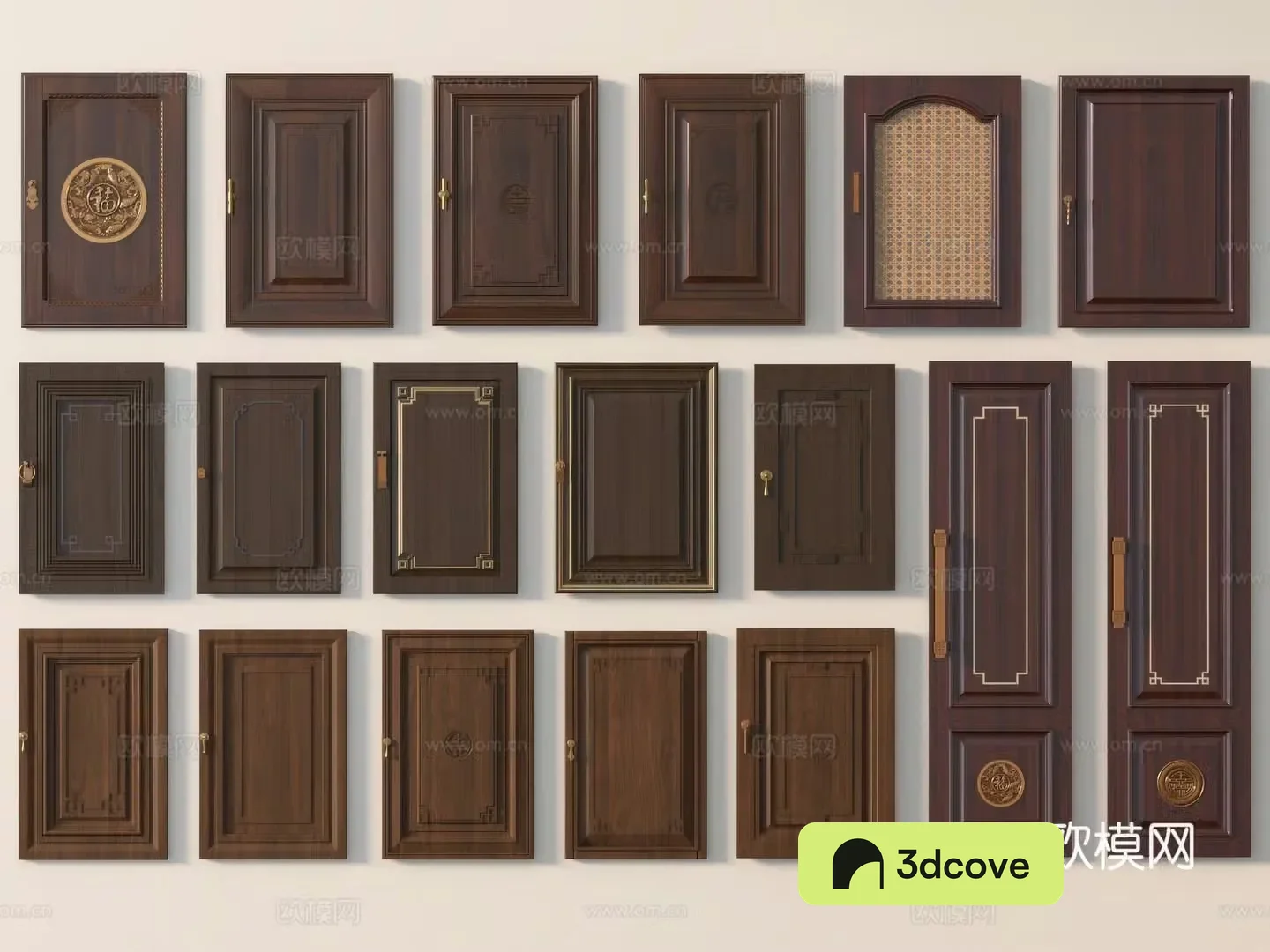Chinese cabinet door solid wood cabinet door rattan cabinet door