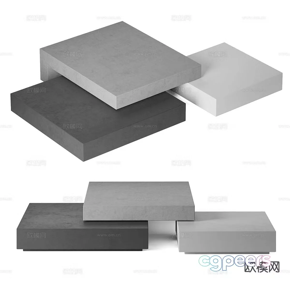 Modern square coffee table 3d model