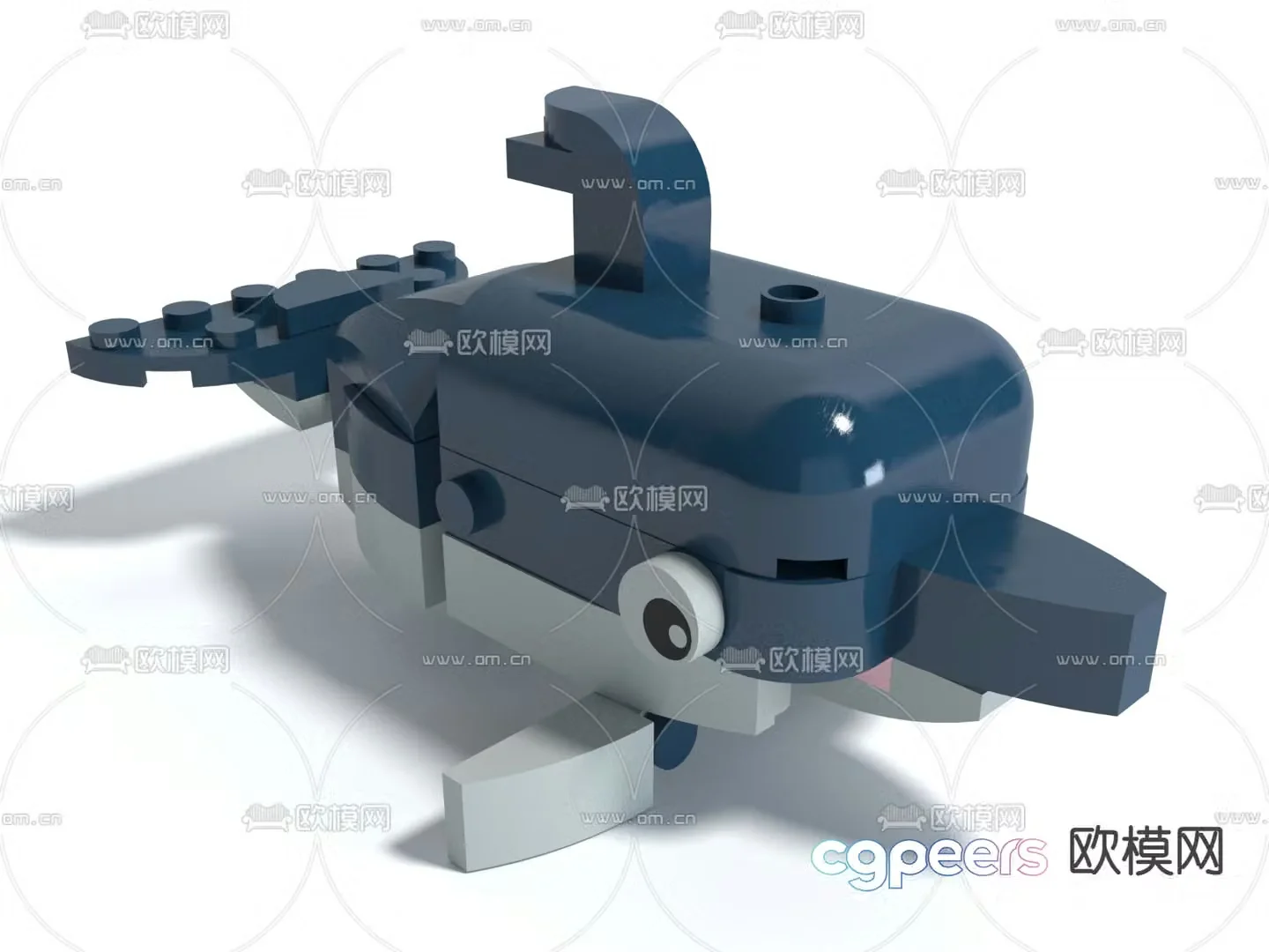 Dolphin building block toy 3d model