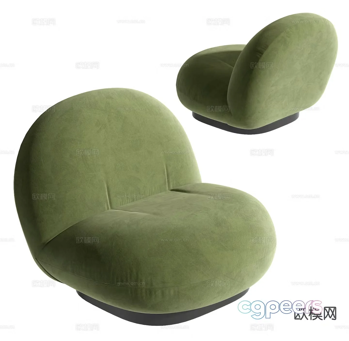 Gubi single sofa leisure sofa 3d model
