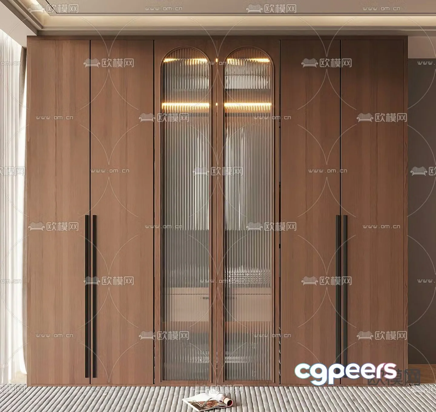Medieval style wardrobe glass wardrobe 3d model