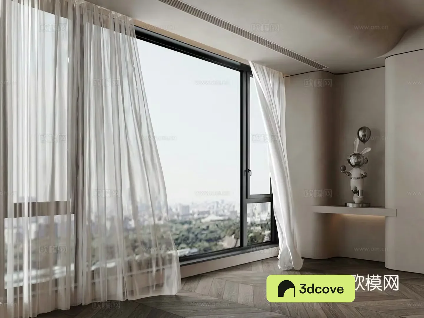 Modern curtains window screens floor-to-ceiling windows