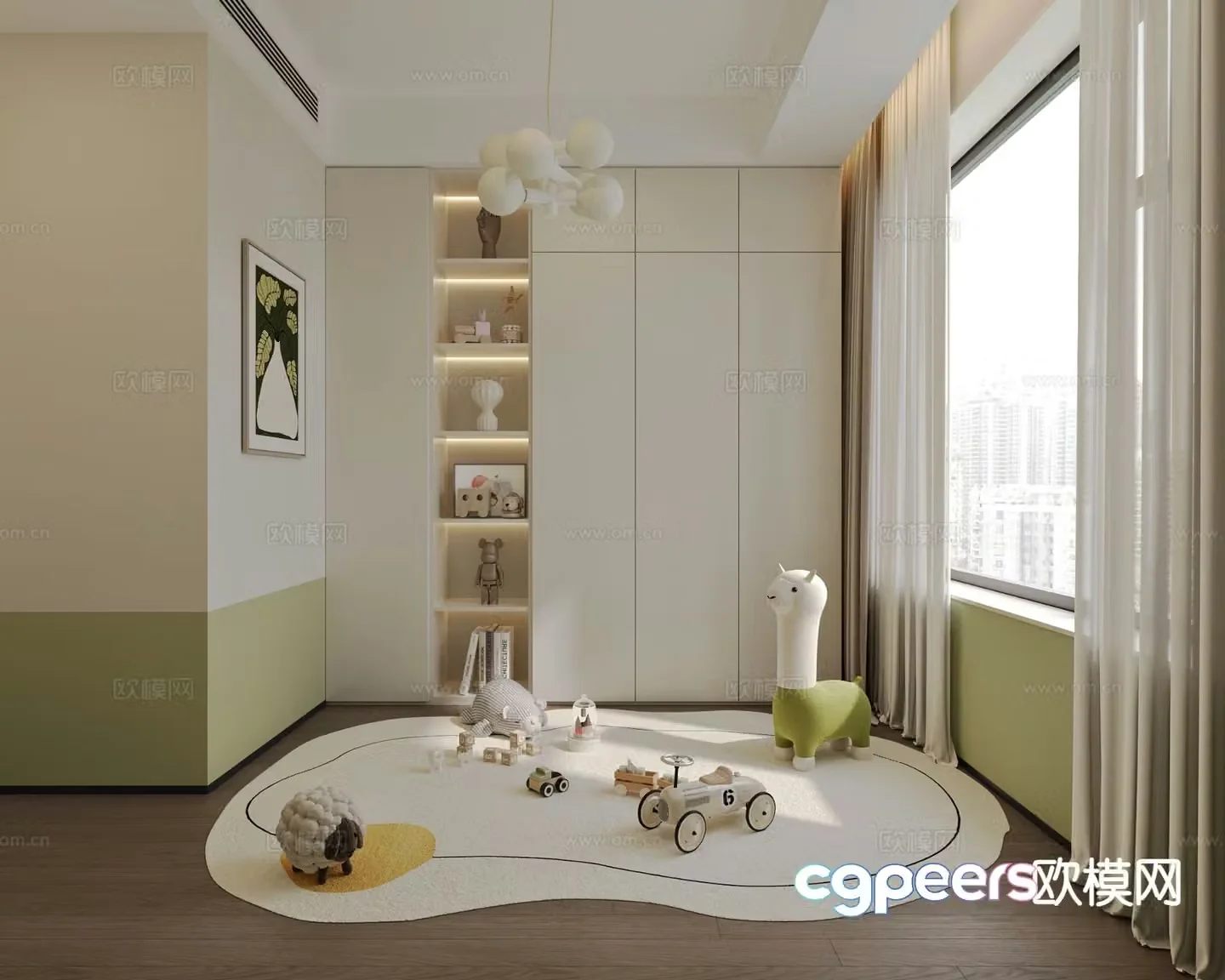 Modern children’s entertainment room 3d model