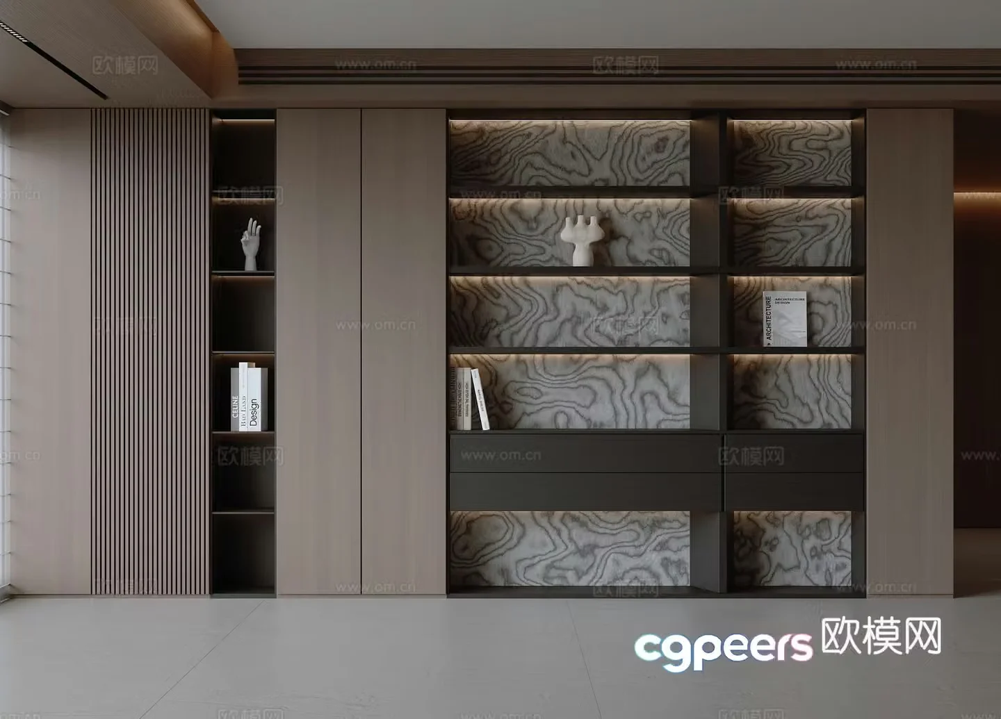 Modern Italian bookcase 3d model