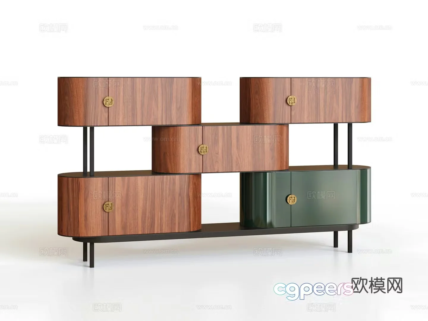 Italian light luxury sideboard wine sideboard 3D model