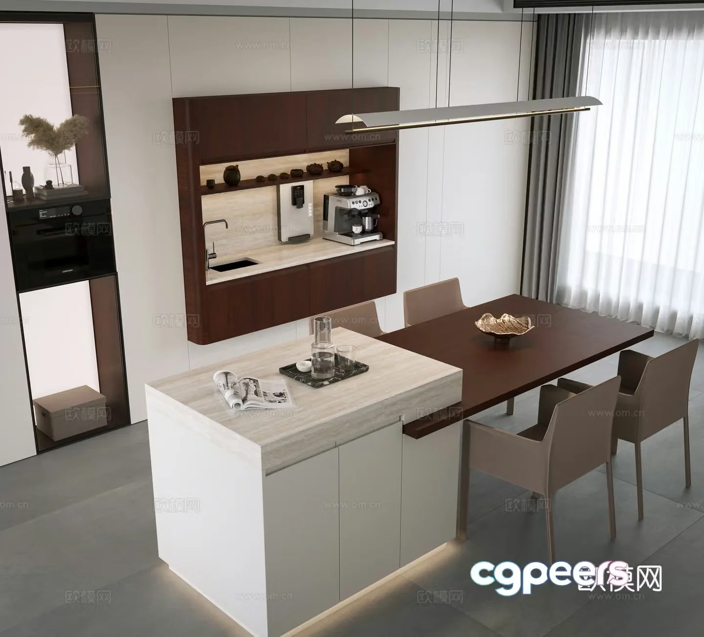 Modern restaurant Modern sideboard Minimalist sideboard Modern restaurant island Medium style sideboard 3D model