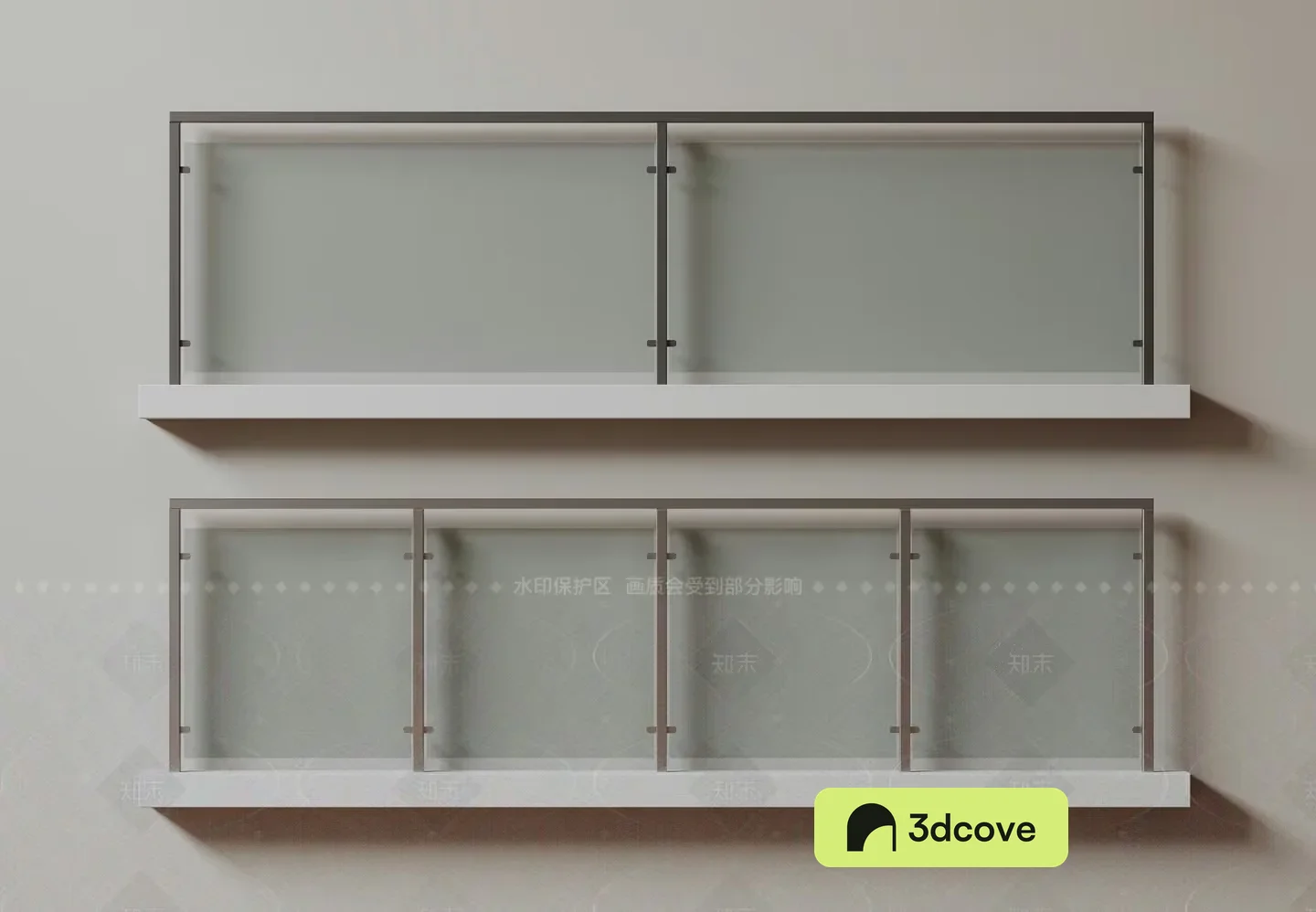 The Single Main Subject Is A Glass Shelf