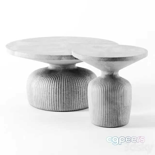 3ds Max Free – Tambor concrete tables by Westelm